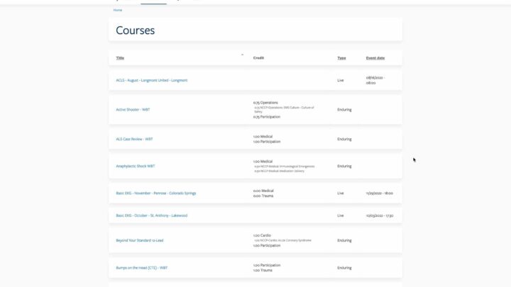 Course Listing